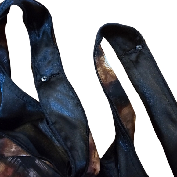 NWT Elie Tahari silk shell blouse gold brown and black size S - Picture 9 of 12